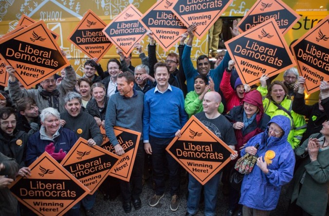 Nick Clegg canvassing in his sea of Sheffield Hallam (Via Lib Dems)